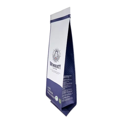 1kg 2kg Λαμιναρισμένο πλάι Gusset τσάντα Custom Logo εκτύπωση Καφέ σκόνη σακούλα με Tin Tale