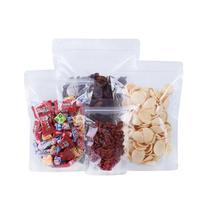 ΠΕΤ Διαφανές Zip Lock πλαστικές σακούλες Mylar τσάντα Ziplock Stand Up Τροφή μπαχαρικά σκόνη συσκευασία τσάντα
