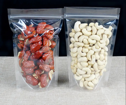 ΠΕΤ Διαφανές Zip Lock πλαστικές σακούλες Mylar τσάντα Ziplock Stand Up Τροφή μπαχαρικά σκόνη συσκευασία τσάντα