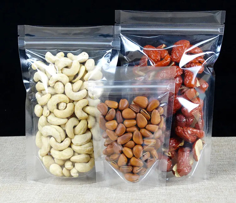 ΠΕΤ Διαφανές Zip Lock πλαστικές σακούλες Mylar τσάντα Ziplock Stand Up Τροφή μπαχαρικά σκόνη συσκευασία τσάντα