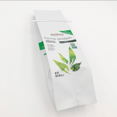 Προσαρμοσμένη συσκευασία 5 Kgs επίπεδο κάτω στέκεται Zip Side Gusset τσάντα τσάντα