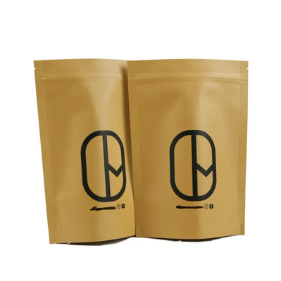 Doypack Ziplock Brown White Kraft Craft Paper Standing Up Pouches Τρόφιμα σκόνη Τσάι Καφέ Συσκευή Ζιπ σακούλες