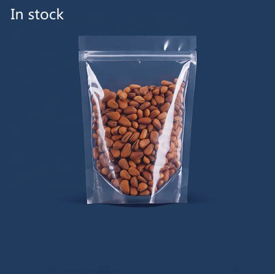 Φαγητό Ziplock Διαφανής Custom Print Stand Up Pouch Zip Lock Packaging Πλαστική διαφανής τσάντα με φερμουάρ