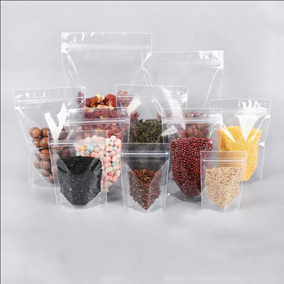 Φαγητό Ziplock Διαφανής Custom Print Stand Up Pouch Zip Lock Packaging Πλαστική διαφανής τσάντα με φερμουάρ