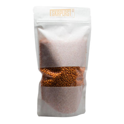 Λευκή τσάντα από αγελαδινό δέρμα (σταθερή τσάντα) με μικρό παράθυρο, εκτυπωμένο τζιπ προσαρμοσμένα, σταθερή τσάντα χαρτιού Kraft / τσάντα συσκευασίας τροφίμων