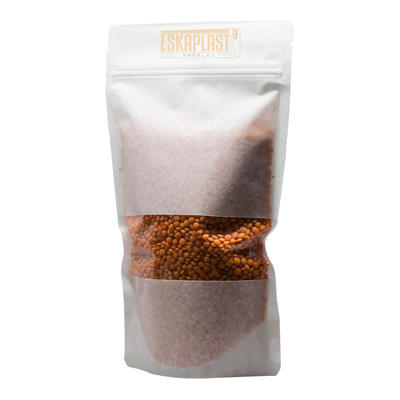 Λευκή τσάντα από αγελαδινό δέρμα (σταθερή τσάντα) με μικρό παράθυρο, εκτυπωμένο τζιπ προσαρμοσμένα, σταθερή τσάντα χαρτιού Kraft / τσάντα συσκευασίας τροφίμων