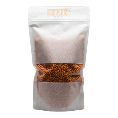 Λευκή τσάντα από αγελαδινό δέρμα (σταθερή τσάντα) με μικρό παράθυρο, εκτυπωμένο τζιπ προσαρμοσμένα, σταθερή τσάντα χαρτιού Kraft / τσάντα συσκευασίας τροφίμων