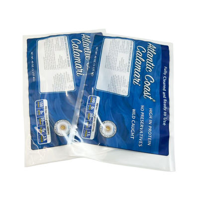 Προσαρμοσμένο τυπωμένο λογότυπο Θερμοσφραγισμένες σακούλες Τρεις πλευρές σφραγισμένες παγωμένες συσκευασίες τροφίμων πλαστικές σακούλες κενού