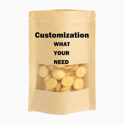 Περιβαλλοντικώς φιλική συσκευασία για κόκκους καφέ Τσάι Τροφή Σνακ Χαρτί Kraft Διαφανές Stand-Up Επανακλείσιμο Zip Lock Προσαρμοσμένο λογότυπο