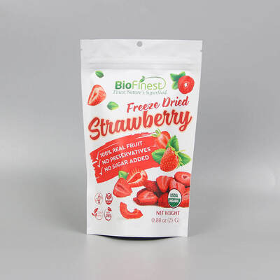 Προσαρμοσμένο Τυπωμένο Επανακλείσιμο Zip Lock πλαστικό φύλλο αλουμινίου Snack Freeze Dried Fruit Doypack Stand Up Pouch Τσάντες συσκευασίας τροφίμων