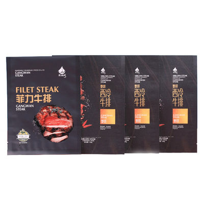 Μαύρη σακούλα συσκευασίας τροφίμων 500g 200g με το φερμουάρ για το κρέας