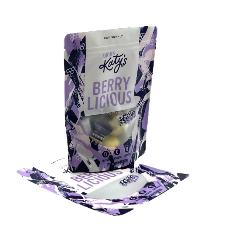 Ανακυκλώσιμο PET Mylar Ziplock Stand Up Pouch Bag Herbal Green Leaves Loose Black Coffee Doypack Sachet Matcha Tea Bag Αποθήκευση